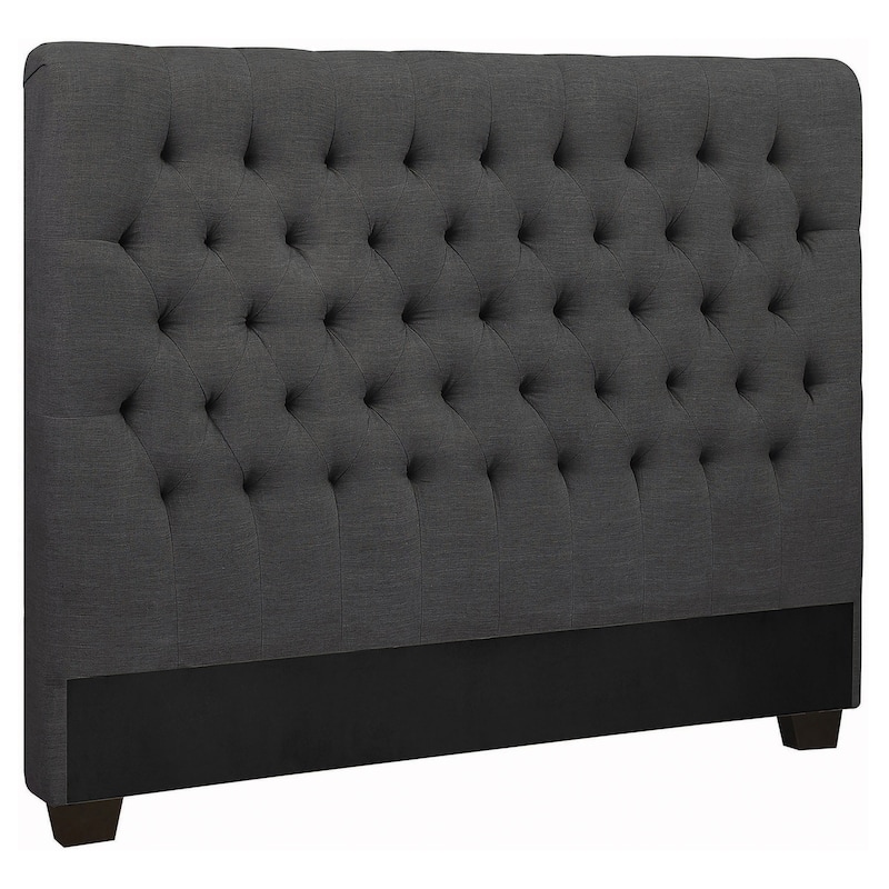 Chloe Upholstered Eastern King Panel Headboard Charcoal - King