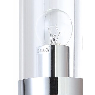 15 Inch Open Metal Frame Wall Sconce with Glass Shade and 6 Watt LED, Black
