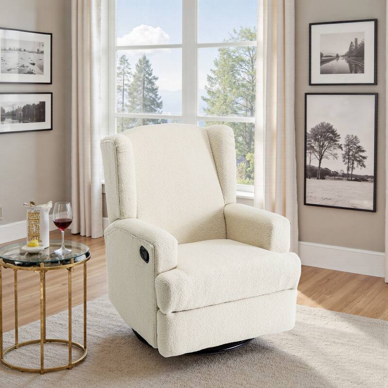 Swivel Wingback Glider Rocker Nursery Recliner Chair