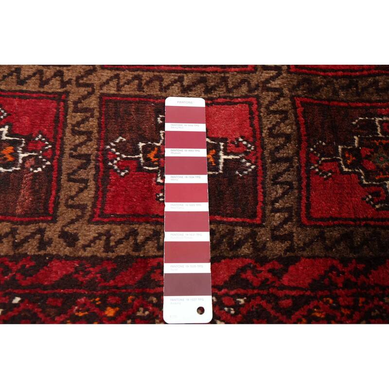 ECARPETGALLERY Hand-knotted Baluch Red Wool Rug - 3'5 x 6'0