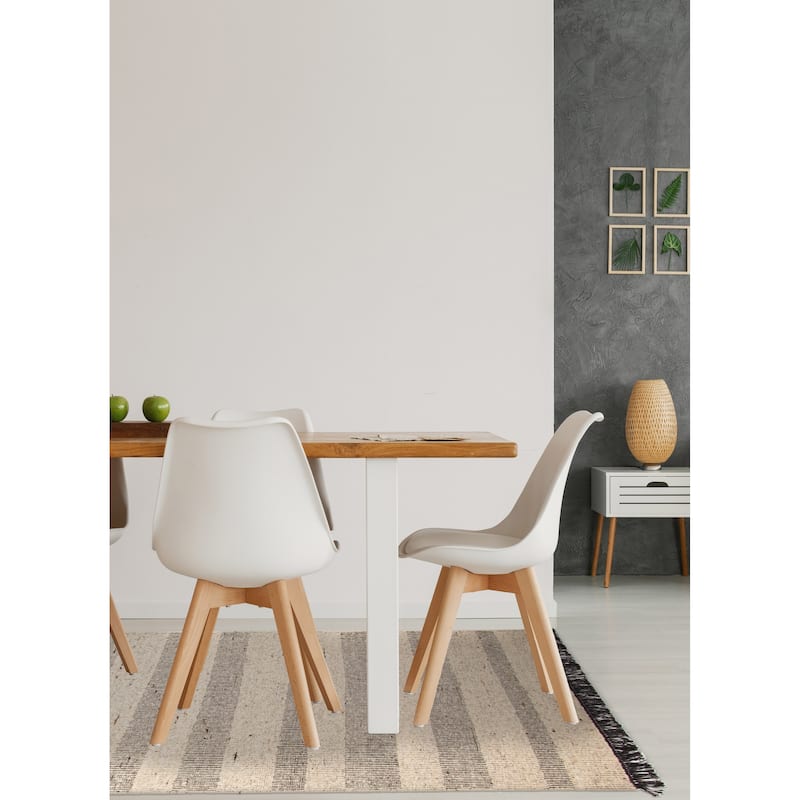 ECARPETGALLERY Braid weave Sienna Beige Wool Rug - 5'2 x 7'6