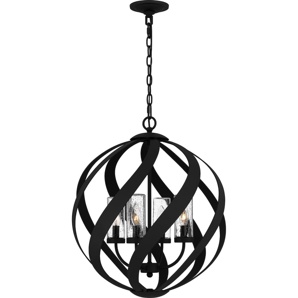 Earth Black Four Light Outdoor Pendant from the Blacksmith Collection