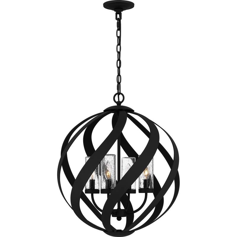 Earth Black Four Light Outdoor Pendant from the Blacksmith Collection