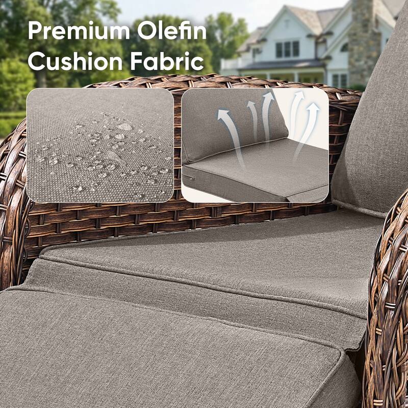 Pocassy Versatile Outdoor Recliner Rocker Chair with Side Table