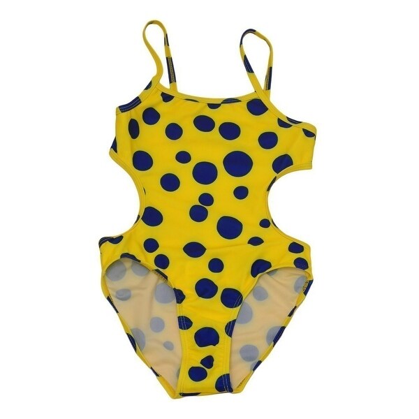 yellow polka dot swimsuit one piece