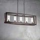 preview thumbnail 21 of 21, 5-Light Mid-Century Modern Industrial Linear Kitchen Island Pendant Vintage Rectangle Glass Chandelier