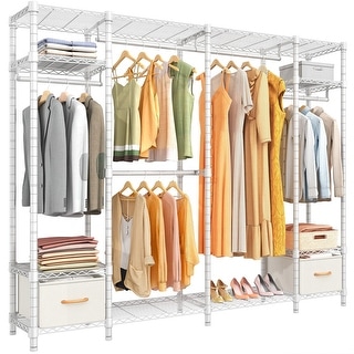 Portable Closets Garment Rack Clothes Rack, Adjustable Wire Clothing ...