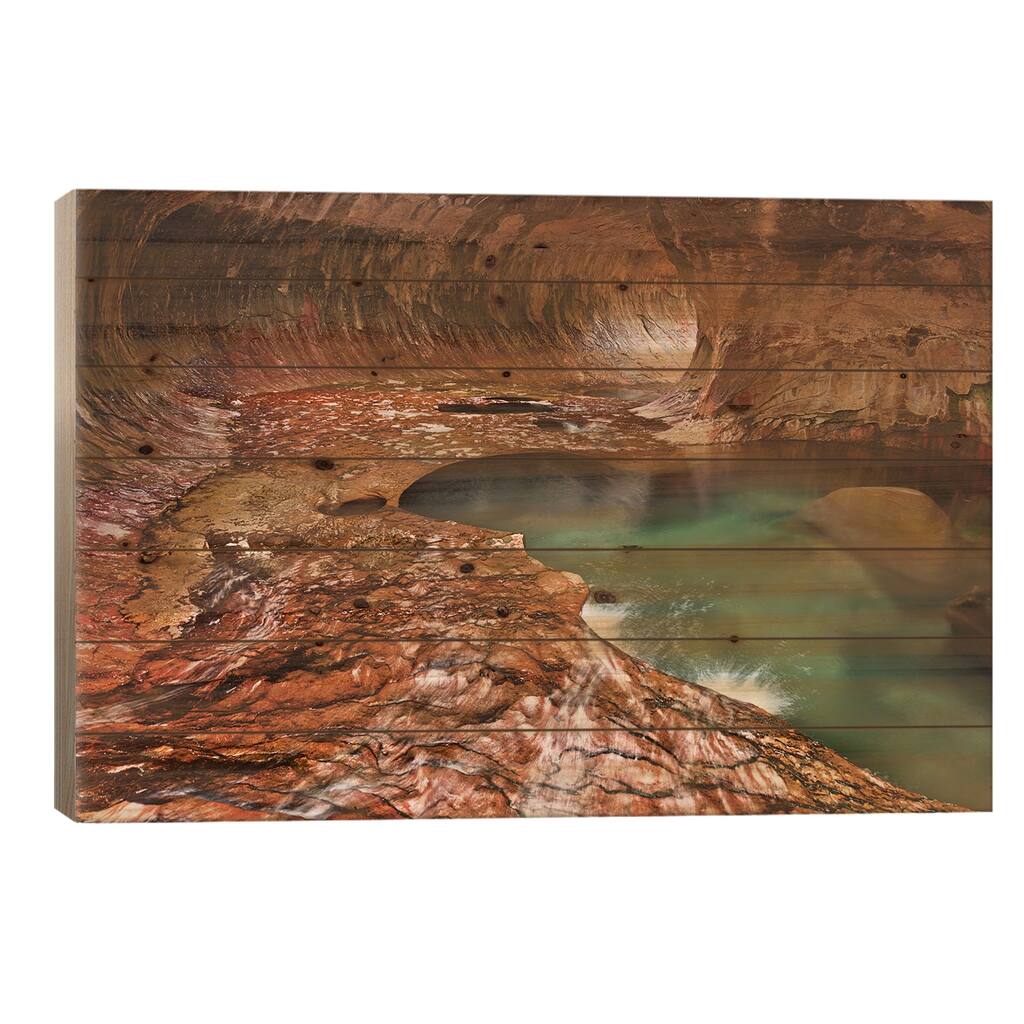 The Subway (Left Fork Of North Creek), Zion National Park, Utah, USA Print On Wood by John Ford - Multi-Color