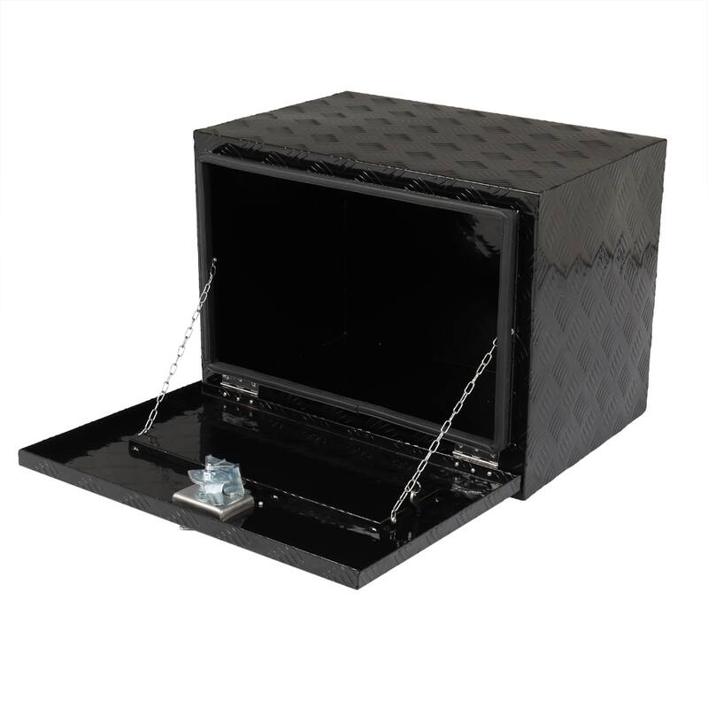 24" Aluminum Five Pattern Toolbox Single Lock Black