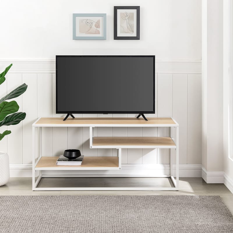 Middlebrook Modern Floating Shelf TV Stand - Coastal Oak/ White