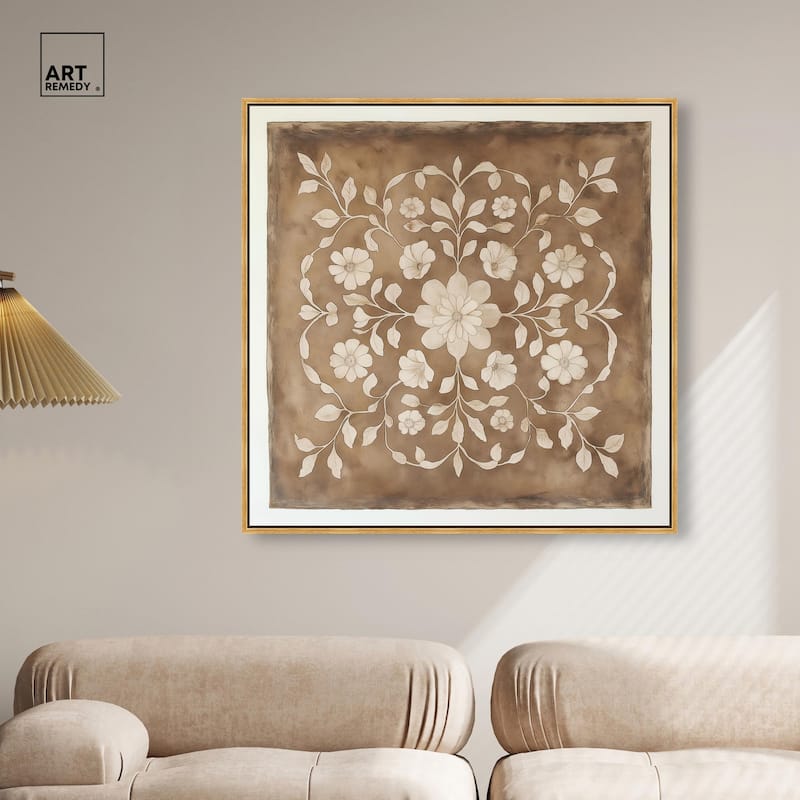 Floral Mandala Canvas by Art Remedy