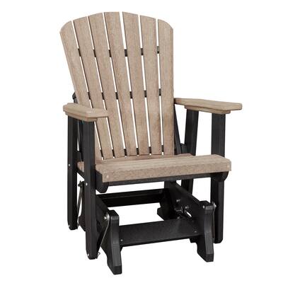 OS Home and Office Model Fan Back Glider in Weatherwood with Black Base