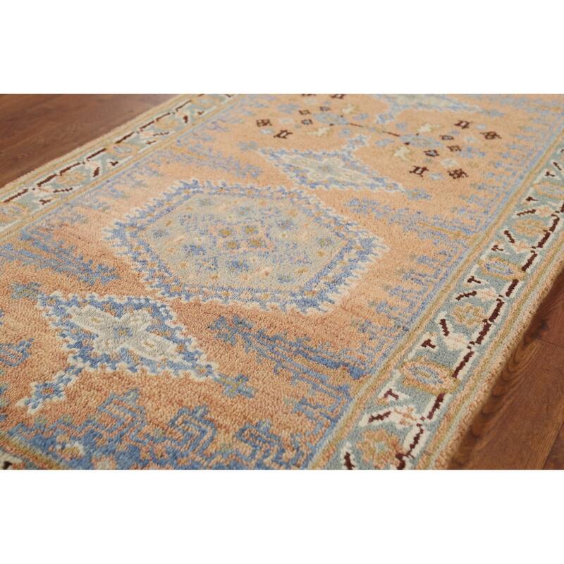 Geometric Viss Oriental Runner Rug Hand-Knotted Wool Carpet - 2'5"x 8'2"