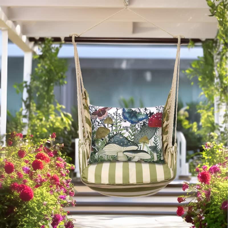 Magnolia Casual Swing Set 4 piece - Summer Palms Stripe w/ Botanical Mushrooms 2