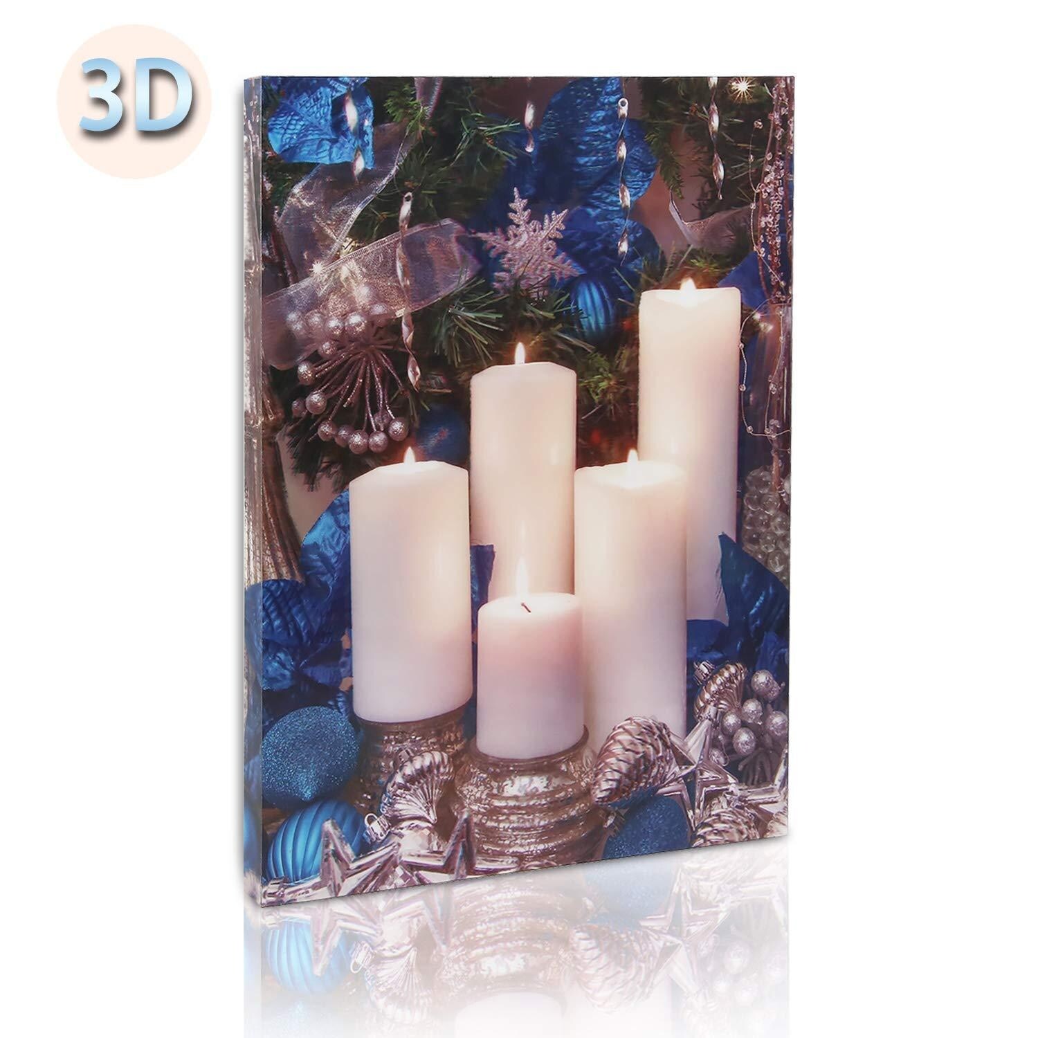 Shop Kanstar 3d Wall Art With Led Lights Candle Light Up Pictures