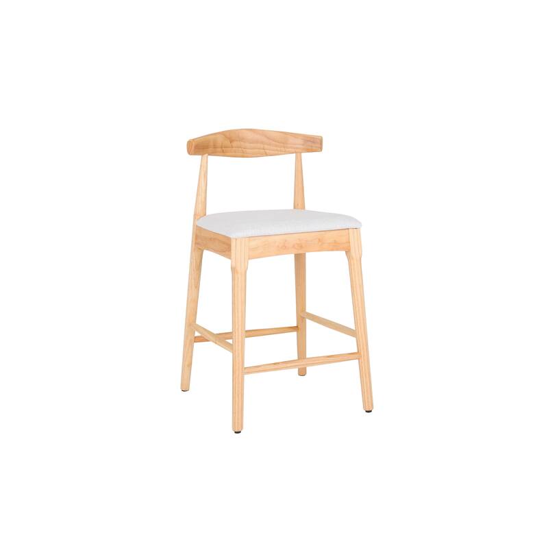 Counter Height Bar Stool Set of 2, Armless Dining Chairs with Cushioned Seat, Kitchen Island Chairs with Curved Backrest