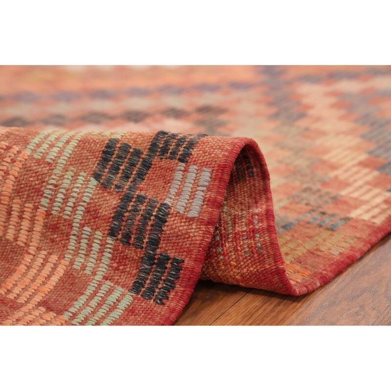 Hand Woven Oriental 100% Wool Carpet Southwestern Tribal Multi-Colored Kilim Area Rug - 9' 5'' X 5' 9''