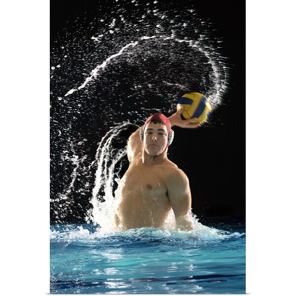 "Man playing water polo" Poster Print