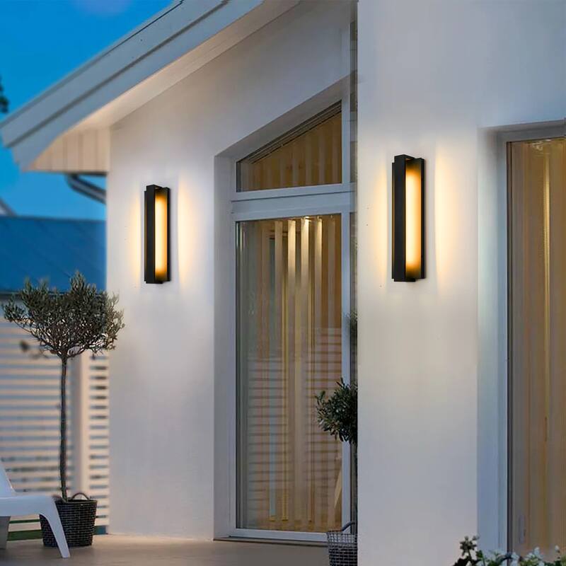 Modern Black Outdoor Wall Lights Aluminum Linear Dimmable LED Wall Sconce Lights for Outside
