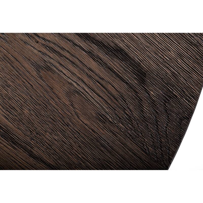 Modrest Renzo Modern Round Oak & Concrete Dining Table