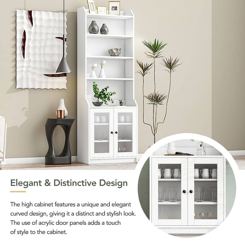 Elegant Tall Cabinet with Acrylic Board Door - N/A
