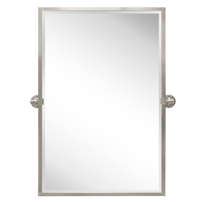 TEHOME Blakley Rectangle Metal Wall Mirror - 36" x 24" - Brushed Nickel
