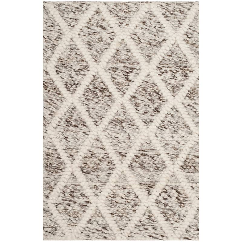 SAFAVIEH Handmade Natura Adelma Wool Rug - 2' x 3' - Ivory/Stone