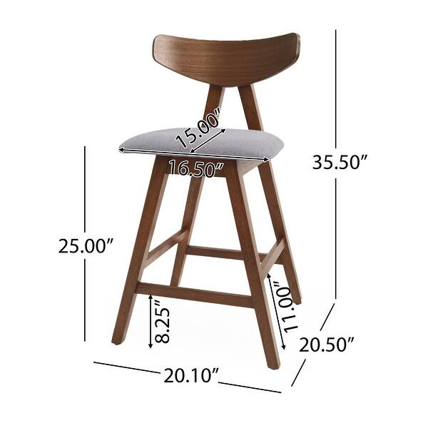 Mid-Century Modern V-Shape Frames Wooden Counter Stool(Set of 2) - Bed ...
