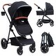 preview thumbnail 9 of 20, 2-in-1 Convertible Baby Stroller,Foldable Pushchair for Newborns with Reversible High Landscape Bassinet, Adjustable Canopy