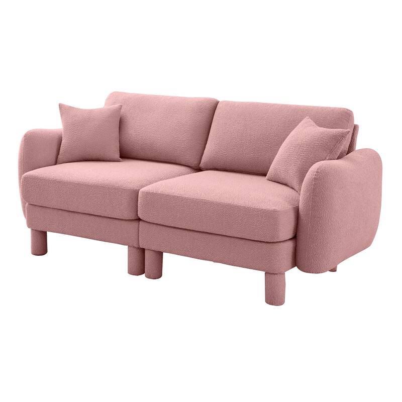 Distinctive Sofa Couch with Shell-Shaped Armrests, 2-seater Loveseat Couch Sofa Couch with Wood Frame