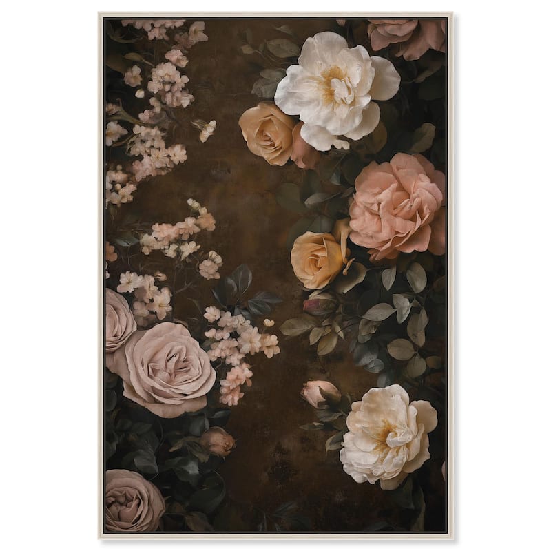 Faded Florals Fable II Canvas by Art Remedy - Silver - 30" x 45"