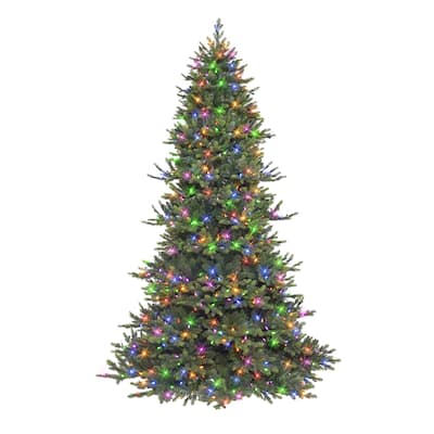 Puleo International 7.5 ft. Pre-lit Royal Majestic Douglas Fir Downswept Artificial Christmas Tree