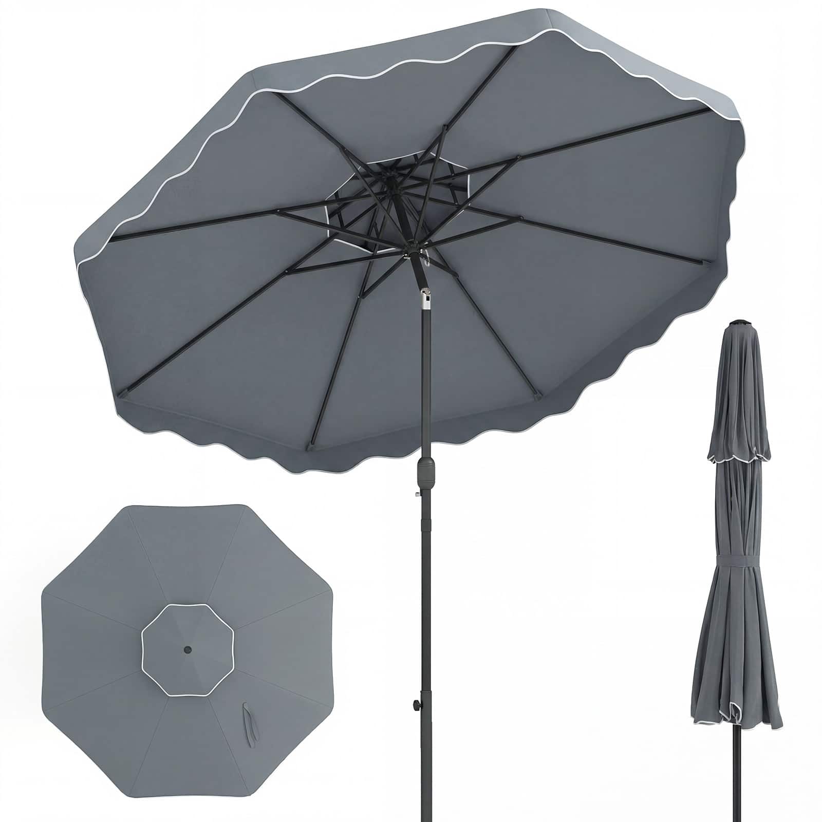 cantilever solar led offset outdoor patio umbrella 10ft Lighted Canopy:4111 Coast KB A gi bag Solar Lights for Patio No cords