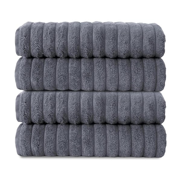 Brampton Turkish Cotton 4 Piece Bath Towels Set Heavyweight 27x54" - Grey