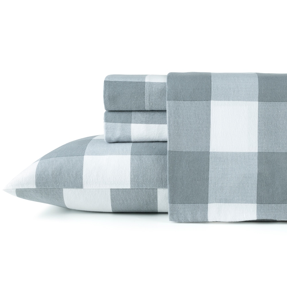 Pointehaven Printed Cotton 180 GSM Deep Pocket Oversized Brushed Flannel Sheet Set