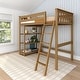 preview thumbnail 27 of 31, Max and Lily Twin Size High Loft Bed with Bookcase Pecan