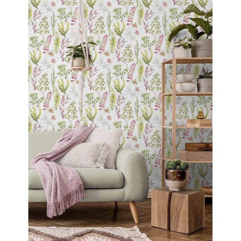NextWall Wild Garden Peel and Stick Wallpaper
