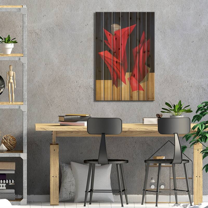 Red Crystals Print On Wood by Alexander Trifonov - Multi-Color
