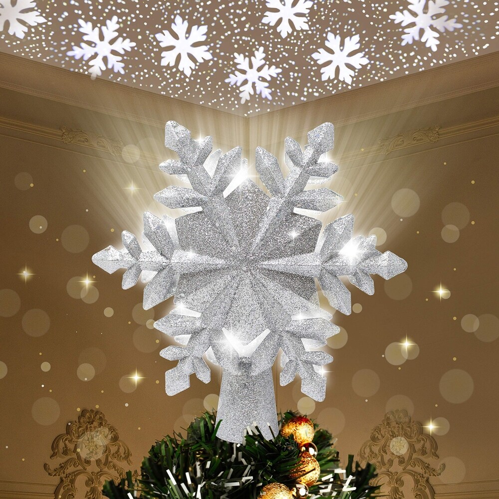 Fluffy White Star Tree Topper – Glendas Christmas Cottage