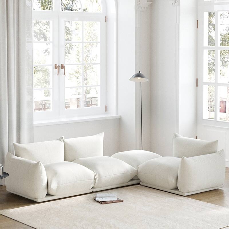 Chenille Fabric Upholstered Ottomans