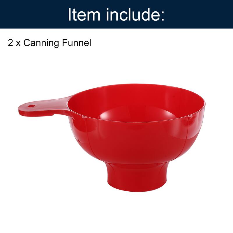 2 Pack Canning Funnel, Plastic Kitchen Funnel, Red
