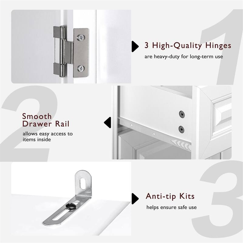 71"Tall Kitchen Pantry Cabinet with Cabinet Organizers,Storage Cabinet