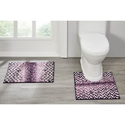 Better Trends Casablanca Collection 100% Micro Polyester Soft Plush & Absorbent Water Machine Washable 2 Piece Bath Rug Set
