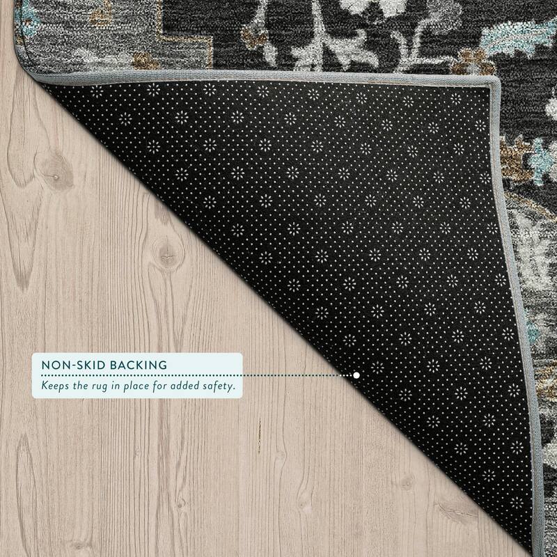 Machine Washable Indoor/ Outdoor Traditional Indore Chantille Rug