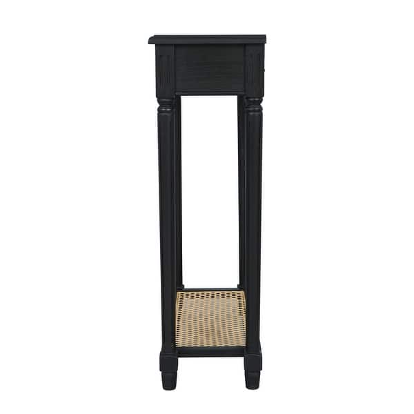 Lenora 1-drawer Solid Wood Console Accent Table with Cane Shelf by East at Main
