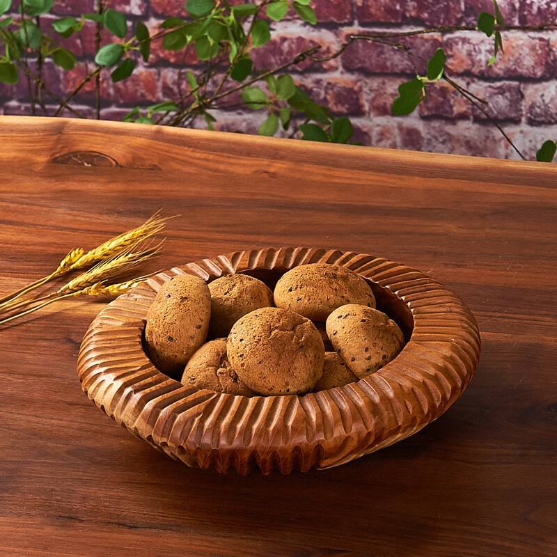 Home Soft Things Royal Round Bowl Big wooden bowl Fruit Storage