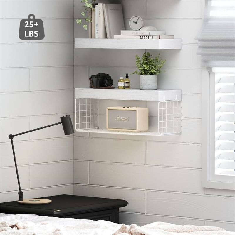 Bathroom Shelves Over Toilet Wall - 6.7"D x 15.7"W x 1.5"H