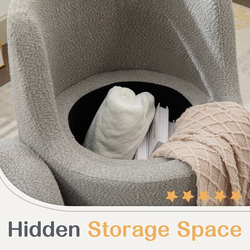 Boucle Make-Up/Vanity Stool, Hiden Storage Space, Stylish Appearance