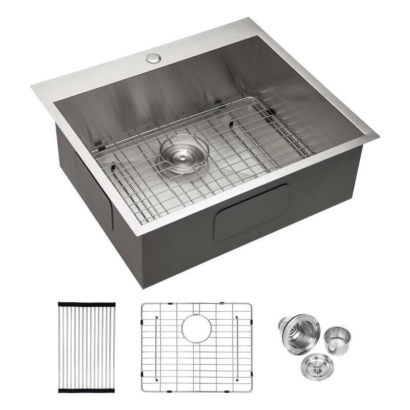 Drop-in Single Bowl Stainless Steel Kitchen Sink