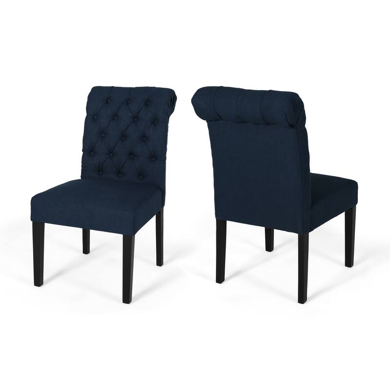 Roomfitters Upholstered Dining Chairs Set of 2, Tufted High-Back Side Chairs, Contemporary Accent Seating